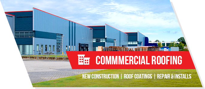Commercial roofing services building exterior