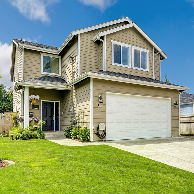 Modern house with new roof
