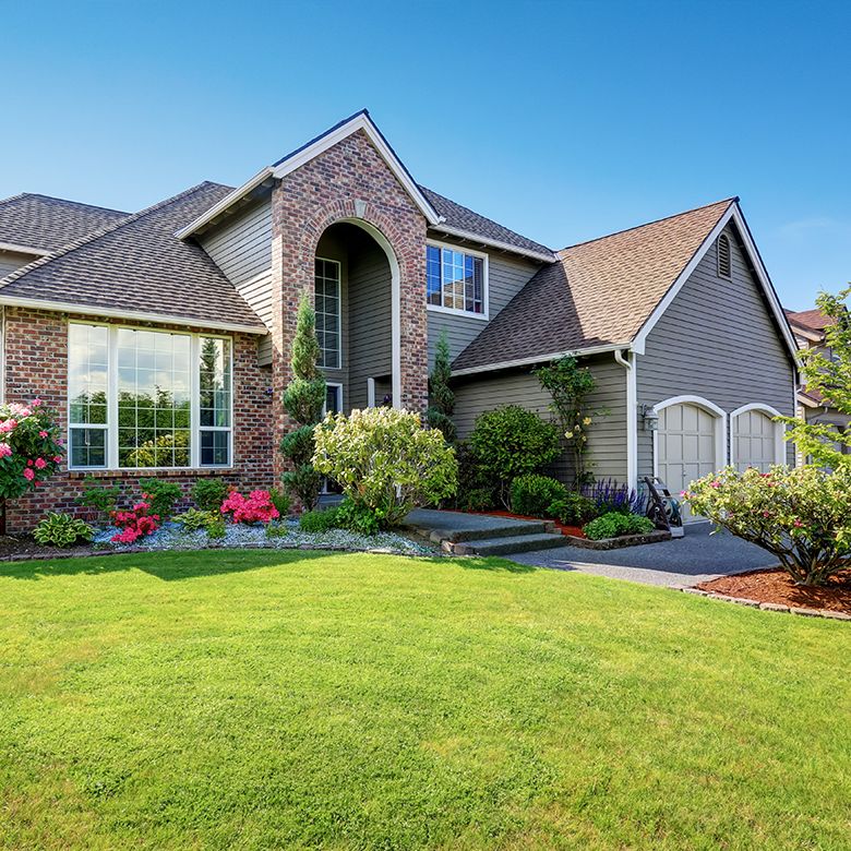 Beautiful house with fresh roofing