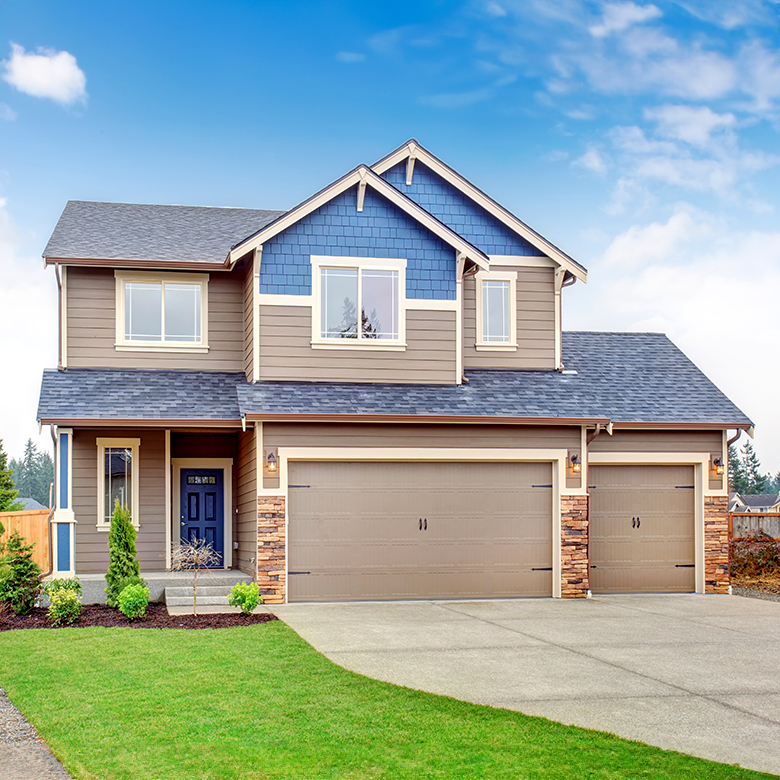 Modern house with updated roofing